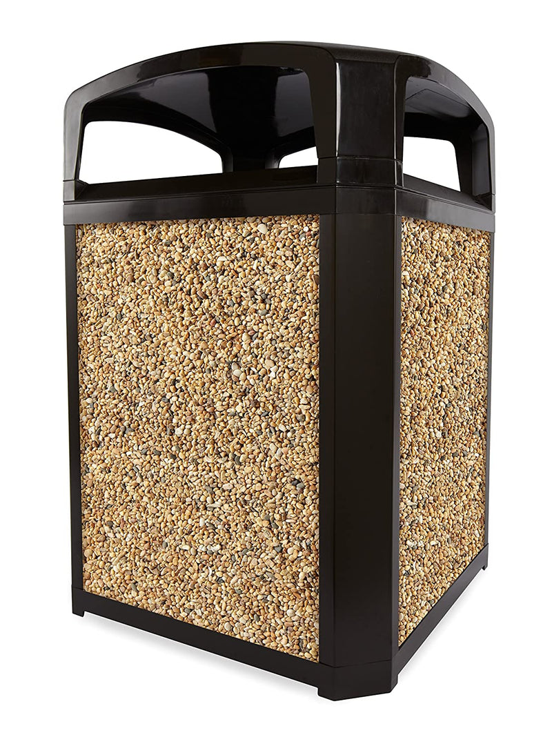 River Rock Stone Panels for the Rubbermaid Commercial Products Landmark Series Classic 35G Trash Can,